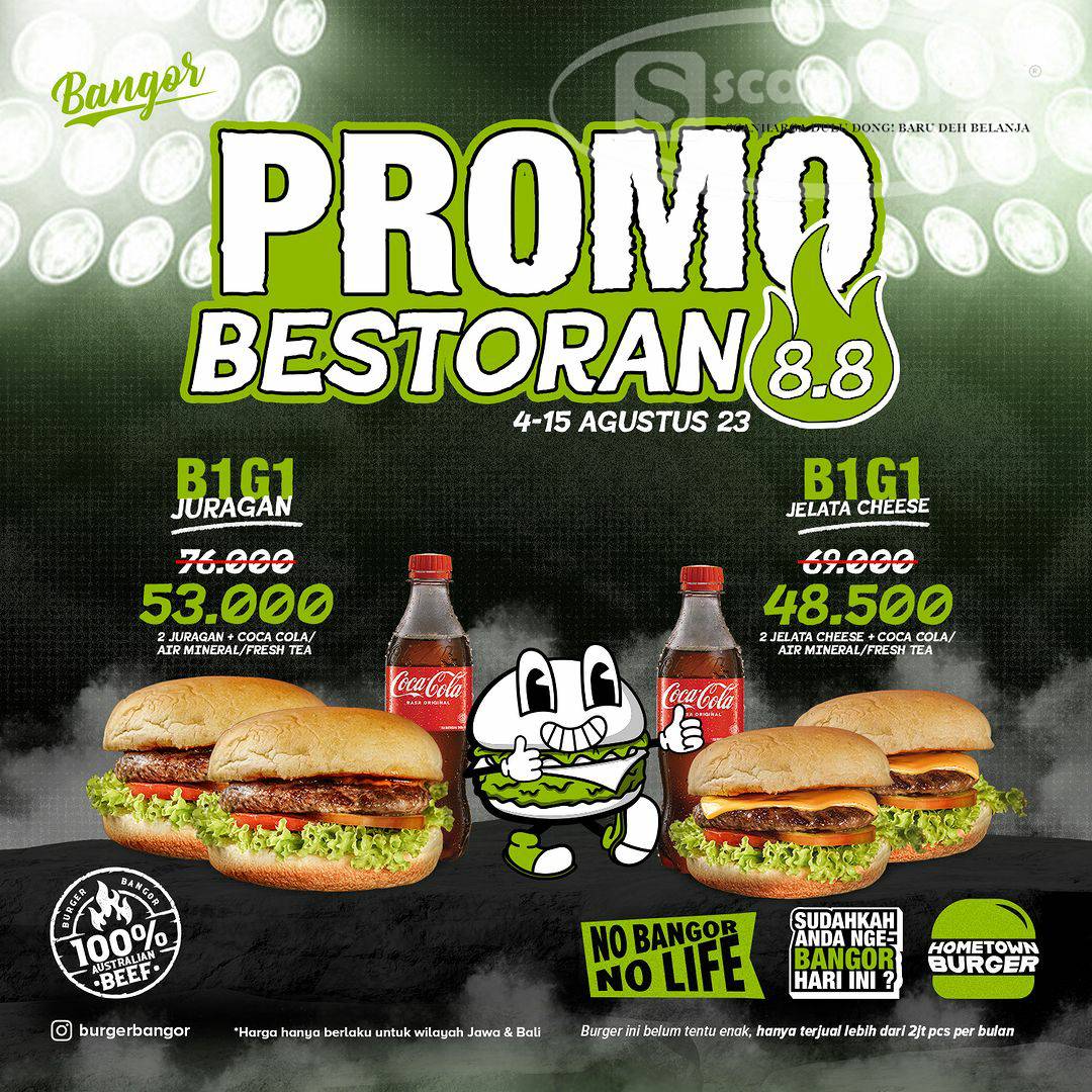 BURGER BANGOR Promo BESTORAN 8.8 GOFOOD – BELI 1 GRATIS 1